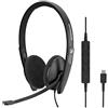 Sennheiser SC 160 - Cuffie USB-C Duo 508354, colore: Nero