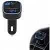 Hilacini Trasmettitore FM Bluetooth, Adattatore Bluetooth per Auto con Doppia Porta USB 5V 2.4A/1A, Vivavoce, Lettore MP3 USB e Scheda SD, Display Tensione Batteria, Caricatore Accendisigari Audio per Auto