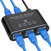 VEDINDUST Switch Ethernet da 1 a 4 1000Mbps Alluminio Sdoppiatore Gigabit Splitter LAN per Computer.Hub.Router.Set Top Box (con Cavo di Alimentazione USB C