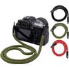 LENS-AID Tracolla fotocamera corda 100 cm - Verde | nylon 100%, diametro 10 mm, anelli con protezione, per reflex, mirrorless, fotocamere retro e analogiche