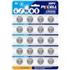 PKCELL Batterie CR2032, confezione da 20 batterie 2032 CR2032 al litio da 3 V