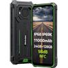 Blackview BV6200 Plus Cellulare Rugged, 24GB+128GB, Batteria 11000mAh, Altoparlante Ultra-Forza 3W 98dB, 16MP+13MP+2MP, 6,56'' HD+, android 15 DUAL SIM Smartphone IP68 Impermeabile, GPS NFC Verde
