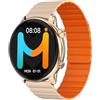 IMIKI HOLO TG2 - Smartwatch uomo donna - Display AMOLED 1,43, Connettività Bluetooth, Cinturino magnetico, Misura ossigeno nel sangue e Frequenza cardiaca, Android e iOS - Gold