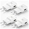 PUQAKE 4 Pack Caricatore USB, 15W Alimentatore Universale per Samsung Cellulare | Caricabatterie USB A Prese Spinotto per Samsung Galaxy A57 A56 A55 A36 A26 A17 A16 A15 A14 A13 A03 S23 S22 S21 S10 S9 S8 Plus