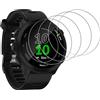 Generic Pellicola protettiva in vetro temperato per Garmin Forerunner 55, antigraffio, durezza 9H, trasparente, confezione da 4