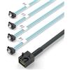 10Gtek® SFF-8643 to 4x Sata 0.5-Meter(1.65-ft) Straight to Right Angle, 6G Internal Mini SAS HD to SATA 7pin Hard Disk Data Server Raid Cable