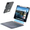 Synchro Bands Custodia con tastiera girevole a 360° per iPad Pro 12,9 (3a, 4a, 5a e 6a generazione) e iPad Air 13 (M2 2024/M3, tastiera Bluetooth staccabile (grigio, iPad Pro 12.9 / iPad Air 13)