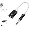 Generic Cavo adattatore audio da 3,5 mm maschio a USB C femmina per cuffie analogiche, convertitore da tipo C a jack da 3,5 mm per smartphone, tablet, nero