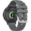 MoKo Cinturini in Silicone da 18 mm Compatibili con Garmin Venu3S, Grigio | Braccialetto Sportivo Morbido, Regolabile, Impermeabile, per Venu 4 41 mm / Venu 2S, Vivoactive 4S / Forerunner 265S, Donna