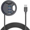 NGFF Hub USB 3.0 Multi 5Gbps per SD TF 3 porte USB 60mm Passacavo da scrivania Splitter Dock Station Lettore di schede Micro-SD per scrivania e laptop
