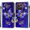 KENHONER Custodia per Oppo A3 5G, Farfalla | Portafoglio Pelle PU, Magnetica, Resistente Agli Urti, Scomparto Carte Credito, Pieghevole, Flip Libro, Motivo