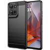 WJXEXRS Cover per Motorola Moto G75 5G, Custodia Spazzolata e Fibra di Carbonio Morbido Silicone TPU Slim Fit, Antiurto, Antigraffio, Antiscivolo, Custodia Motorola Moto G75 5G -Nero