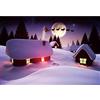 Aoihrraan 1,5x1m Natale Casa Sfondo Chalet Innevato Nevaio Luna Cielo Stellato Babbo Natale Inverno Renne Vista Notturna Fondali Fotografia Ragazza Ragazzo Bambini Adulti Ritratto Puntelli Vinile
