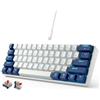 abucow Tastiera da gioco minimalista, portatile, cablata, ultra-compatta, mini imitazione 61 tasti RGB retroilluminata (bianco-nero) (blu-bianco)
