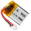 Winfox Batteria LiPo 3,7 V 120 mAh 551521 con connettore 2P-PH, batteria ricaricabile ai polimeri di litio per altoparlanti Bluetooth, Dash Cam, Wearables e dispositivi elettronici