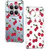 Nuxiady Cover per Xiaomi Redmi Note 15 Pro Plus 5G / 15 Pro+ 5G Sottile silicone TPU Trasparente Antiurto Case Fiore Disegni Antigraffio Bumper Custodia per Redmi Note 15 Pro Plus 5G, Ciliegia