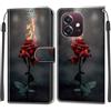 KENHONER Custodia per Oppo A3 5G, fiamma rosa | Portafoglio Pelle PU, Magnetica, Resistente Agli Urti, Scomparto Carte Credito, Pieghevole, Flip Libro, Motivo