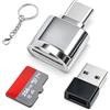 leizhan Lettore di schede TF, Lettore di Schede USB-C a TF, Adattatore per Lettore di Schede di Memoria TF di Tipo C OTG per PC, Notebook, MacBook Air Pro, Galaxy, Huawei, Tablette,Argento Brillante