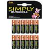 Duracell Simply Long Life Premium - Batterie alcaline da 1,5 V, 12 batterie per confezione