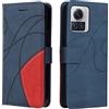 Fatcatparadise Cover per Motorola Moto Edge 30 Ultra 5G/X30 PRO 5G, Flip Caso in PU Pelle Case Cover Libro Portafoglio Protettiva Custodia con TPU Antiurto,[Slot per Schede][Magnetica] (Blu)
