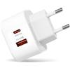 Vexnaro Adattatore Presa USB, Alimentatore Rete USB 2 Porte, Caricatore Multiplo Piatto 5V/ 2.1A, Compatibile con Prese IP44 e Avvolgicavo per Smartphone Tablet MP3 MP4 e Book Navigatore (Piazza*1)