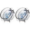 QJONSIU Cover Rigida per Huawei Watch GT 5 46mm con Vetro Temperato, [2-Pack] Cover Protettiva Antigraffio Case Compatibile con Huawei Watch GT 5 46mm-Trasparente