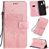 Fatcatparadise Cover per Samsung Galaxy A20S, Custodia Samsung A20S, Custodia Portafoglio a Libro in Pelle Flip Cover e TPU Silicone con Funzione Supporto Chiusura Magnetica per Galaxy A20S (Oro Rosa)