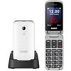 SAIET - Cellulare per Senior Facile e Intuitivo da Usare SCUDOtre - Telefono per Anziani con Tasti e Caratteri Grandi - Audio Amplificato e SOS - Bianco