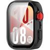 YKNIUFLY Cover Compatibile con Huawei Watch Fit 4, PC + Schermo Temperato Pellicola Integrata, Cassa Dell'orologio Anticaduta e Antigraffio.(Nero)