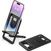 Itramax Supporto Pieghevole per Telefono in Alluminio per Scrivania Viaggio | Porta Cellulare Regolabile per iPhone 17 16 15 14 13 12 Pro Max Plus Samsung Galaxy S25 S24 S23 A73 A72 A55 iPad Mini Kindle