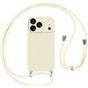 Vauki Custodia per iPhone 17 Pro Cover con Cordino,Beige Silicone Antiurto TPU Morbido Case Corda Collana Necklace Regolabile Stylish con Catena Sottile Cover per iPhone 17 Pro 6.3,Beige