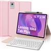 FOGARI Custodia per tastiera Lenovo Idea Tab Plus 12,1 2025/Lenovo Tab K12, tastiera Bluetooth wireless con layout UK rimovibile per Lenovo Idea Tab Plus 12.1/K12 TB361FU/TB361ZU, rosa