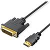 Critin Cavo adattatore da HDMI a DVI, bidirezionale DVI-D 24+1 maschio a HDMI maschio, cavo adattatore ad alta velocità, supporta 1080p Full HD, compatibile con Raspberry Pi, Roku, X-Box One, PS3/4/5, scheda
