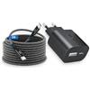 PUQAKE Caricatore USB C 25W 2-Porto PD&QC3.0 Alimentatore con 2M Cavo per Samsung | Multipla Spinotto USB A&USB C Caricabatterie Rapido Super per Galaxy S26 S25 S24 S23 S22 S21 S20 S10 A57 A56 A55 A54 A36 A17