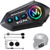 ViiRou Intercom Moto Bluetooth 5.4 Auricolare Kit Casco Moto Doppia Cancellazione Rumore IP56 Impermeabile Moto Comunicazione Tra 2 Motociclisti, HiFi Musica e Navigazione allo stesso tempo per Tutti I