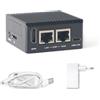 youyeetoo NanoPi R76S RK3576 Octa-Core 2.5G Router, 3/4GB LPDDR4X 0/64GB eMMC, 6TOPS NPU, Dual 2.5GbE, M.2 SDIO, USB 3.2, 4K HDMI, Mini IoT Gateway (4GB RAM - 64GB eMMC, con alimentatore)