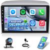 NHOPEEW Autoradio 2+64G per Lancia Ypsilon 2006-2011 con supporto per CarPlay wireless e Android Auto Mirror Link navigazione GPS comandi al volante 40 temi dell'interfaccia utente e video online