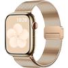 NicMool Cinturino per 38mm 40mm 41mm 42mm, Uomini e Donne Acciaio Inossidabile Magnetico Metallo Braccialetto per Apple Watch SE 3/SE 2/SE/Series 10/9/8/7/6/5/4/3/2/1 - Oro Rosa