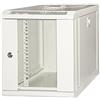 Link armadio rack LK106U 10 6U in acciaio, porta in vetro, serratura, fianchi apribili ed accesso per il passaggio dei cavi in alto ed in basso dimensioni compatte 31,2x30x35cm colore grigio RAL7035