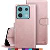 SUANPOT progettazione per Xiaomi Redmi Note 13 5G Sintetica Cover Blocco RFID Portafoglio Slot CarteSupporto Cellulare Magnetica custodia Pelle per Redmi Note 13 Oro Rosa