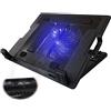 Aglow.it Base di Raffreddamento Notebook 10 11 12 13 14 15 17, Notebook Cooler pad X-710, Supporto con ventola Led blu, Tasto ON OFF, Hub usb