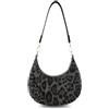 AfitLulu Piccola borsa a tracolla da donna, stampa leopardata con tracolla staccabile, in pelle PU alla moda a mezzaluna borsa a tracolla da donna con cerniera