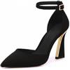 Coutgo Donne Chiuse Pizzo Dita Pompe Fibbie alla Caviglia Strap D'Orsay Tacchi Elegante Dressu Scarpe