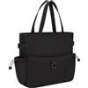jooeer Borsa Tote Donna, Tote Bag in Poliestere con Scomparto per Laptop per Scuola Lavoro Viaggio Shopping, Nero