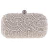Hausdec Pochette da donna con perle, borse da sera per feste, matrimoni, pochette alla moda con perle - bianco, bianco, Taglia unica