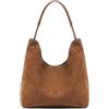 BTRYLDCFA Borsa Camoscio Marrone Borsa a tracolla vintage in pelle scamosciata con tracolla singola, spaziosa e maneggevole, da donna