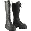 Buffalo Gospher Lace Up High Stivali Neri Da Donna