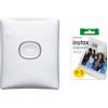 Fujifilm Instax SQUARE Link Ash White - Stampante per Smartphone a Sviluppo Istantaneo & instax SQUARE instant Film 50 shot pack, bordo bianco, adatto a tutte le fotocamere e stampanti
