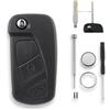 GLOUVDEYZ Per Ford KA, custodia per chiave telecomandata MK2 2008-2016, custodia per chiave auto a 3 pulsanti, batteria CR2032, strumento di rimozione pin
