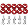 JNNJ 10 Pezzi Rondella Parafango Paraurti, Bullone Di Alluminio Della Rondella Del Paraurti, M6 Rondella Parafango Baia Motore Dress up Kit, Compatibile Con Il Telaio Della Targa Dell'auto(Rosso)